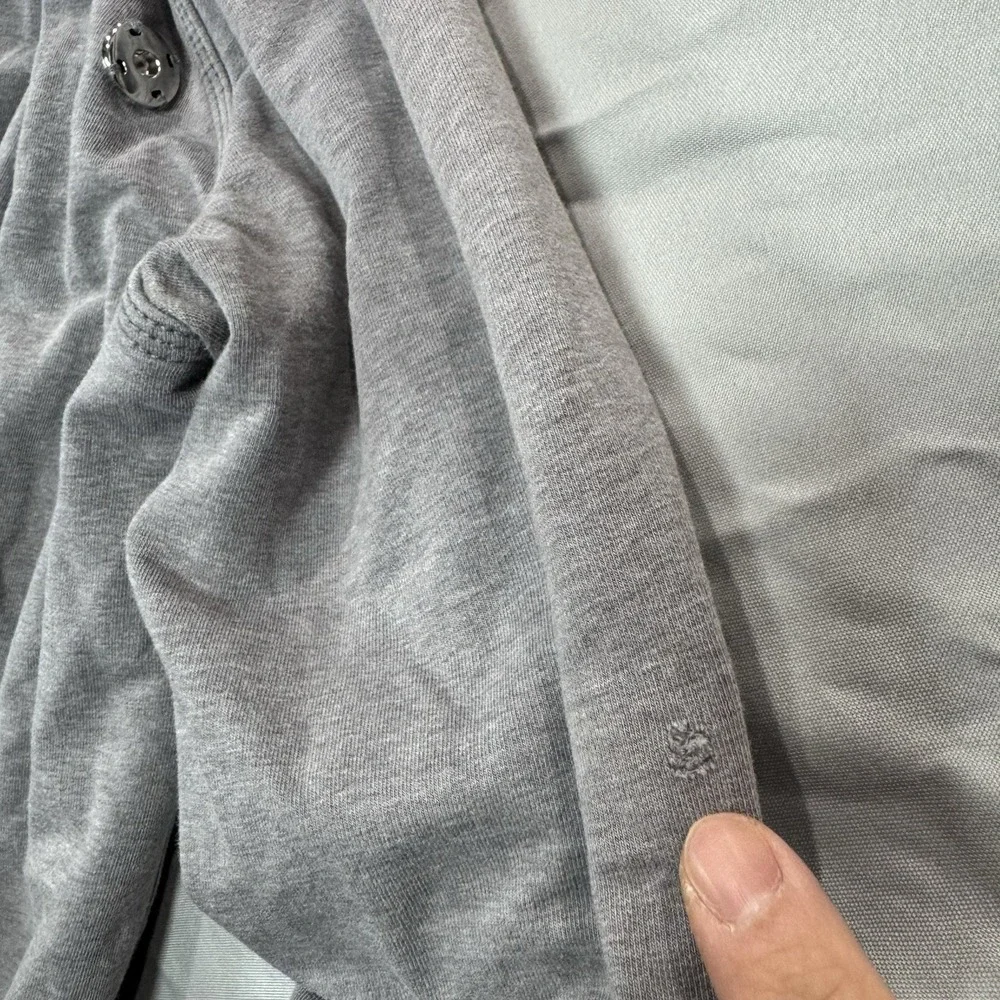Lululemon Savasana Gray Watercolor Wrap Cardigan Funnel Jacket‎ Snap Button Sz 6
